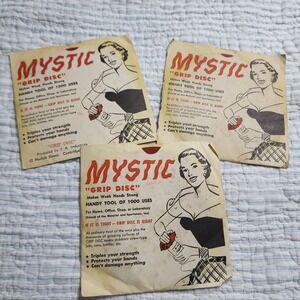 Vintage Mystic‎ Grip Disc Jar Opener Set 3 Home Savings Mobile Alabama 1950s Red